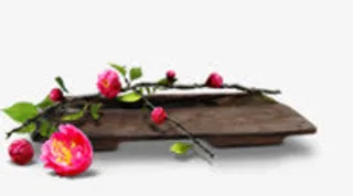 粉色简约小花茶艺免抠