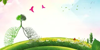 唯美草地创意肺部拒绝雾霾海报背景素材高清