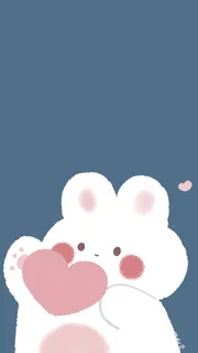 蓝色可爱兔子背景图高清