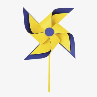 卡通风车  黄色大风车免抠