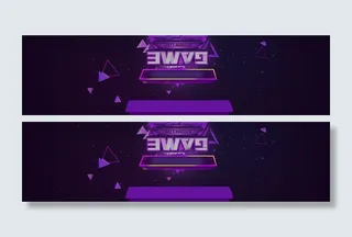 黑紫色几何渐变淘宝海报banner背景高清