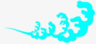 蓝色文艺卡通花纹免抠