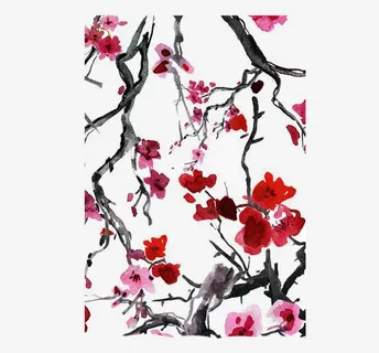 水墨树枝花朵免抠 水墨树枝花朵免抠