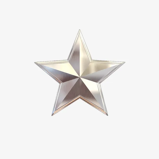 白银五棱角星样品免抠