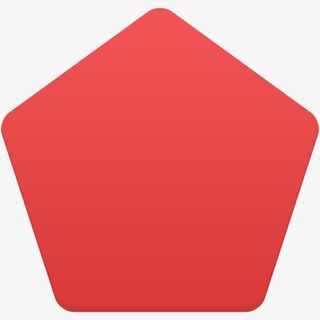 红色的五边形图标免抠