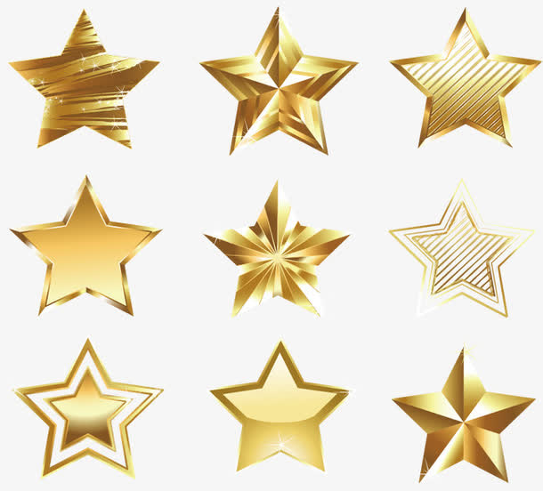 金色五角星图片免抠