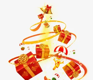 丝带创意渐变礼盒免抠