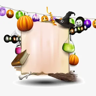 万圣节海报边框免抠