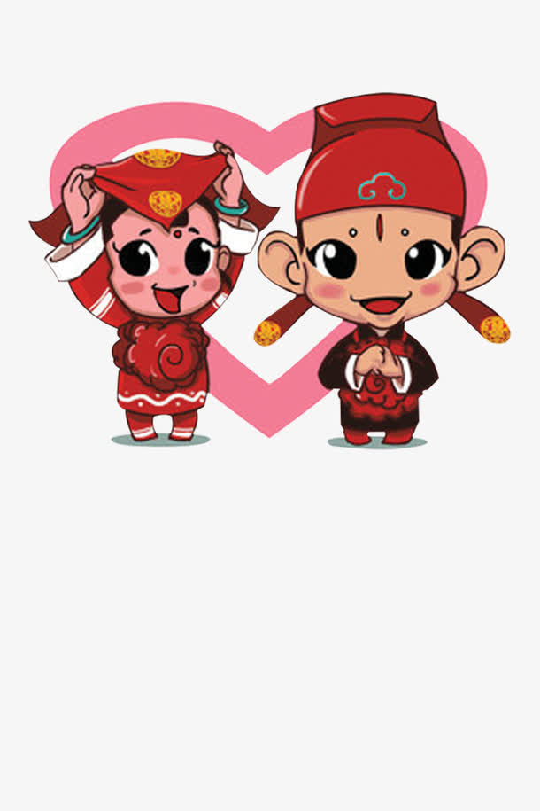 卡通新娘新郎免抠