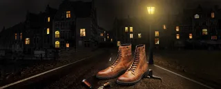 大气夜景男鞋促销banner高清