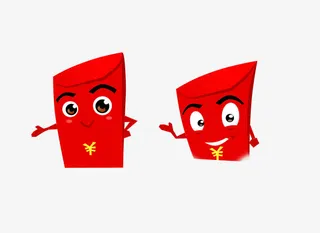 红包小人招手png图片免抠