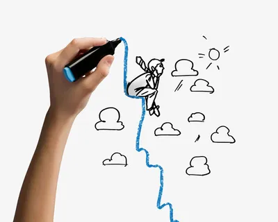 手绘坐在线条上的人免抠 手绘坐在线条上的人免抠