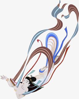 敦煌飞天像  手绘免抠