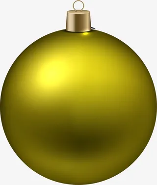 黄绿色闪耀圣诞球免抠