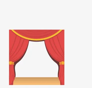 浪漫帘子拉开的帘子免抠