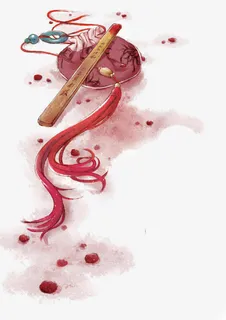 中国古风水彩插画素材免抠