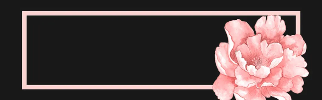 粉色花瓣几何黑色banner背景高清