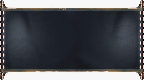 卷轴黑色皮质边框免抠