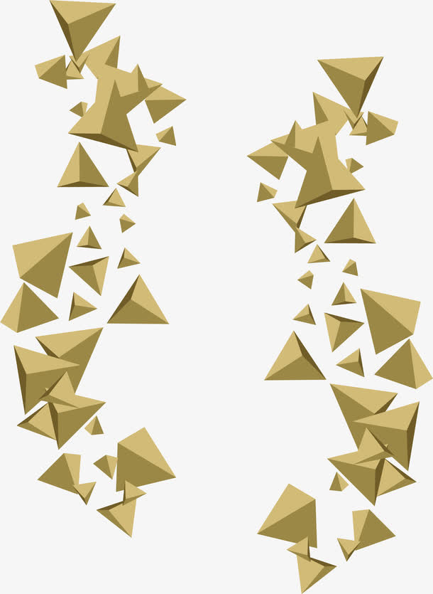 漂浮三角锥边框免抠