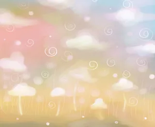 彩色梦幻白云底纹免抠