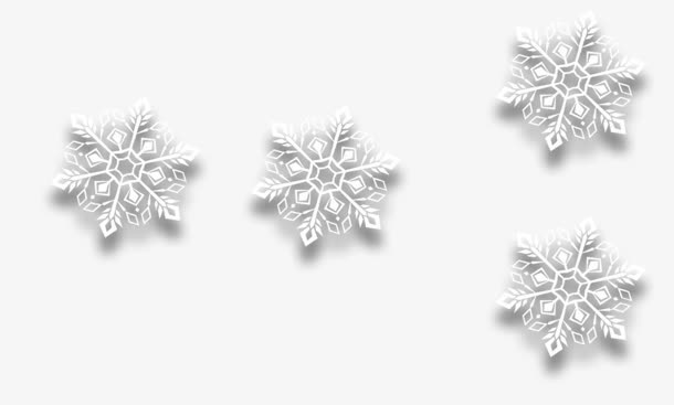 白色手绘雪花装饰免抠