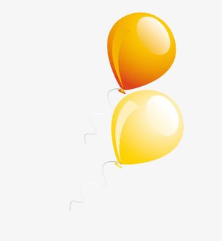 黄色气球漂浮免抠
