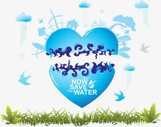 矢量创意爱心水纹免抠