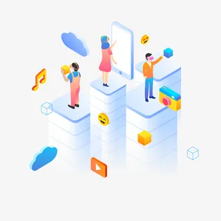 立体互联网装饰矢量图免抠