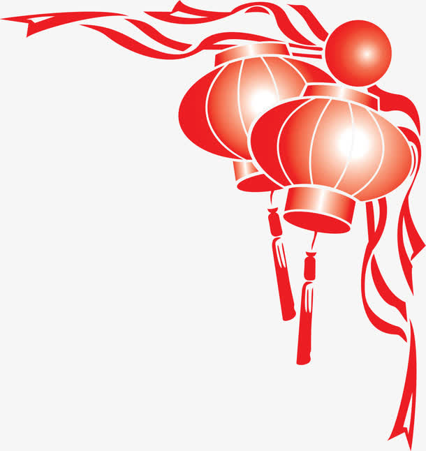 春节红色灯笼挂饰免抠