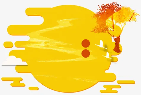 金色的月亮装饰免抠