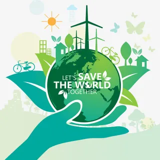 自然叶子环保标志免抠