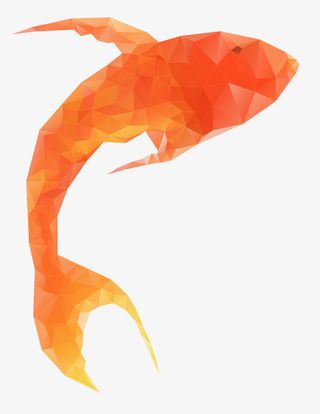 低多边形扁平风格的鱼免抠