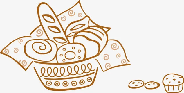 手绘面包糕点免抠