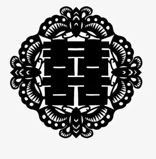 中国风双喜传统文化镂空剪纸素材免抠