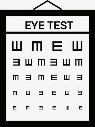 黑色简约视力对照表免抠