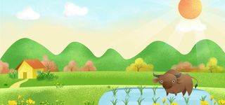 卡通郊外五一出游季banner背景高清