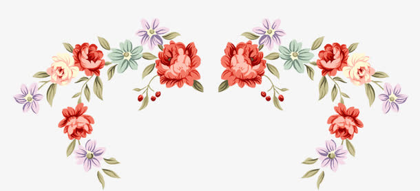 玫瑰花纹边框免抠