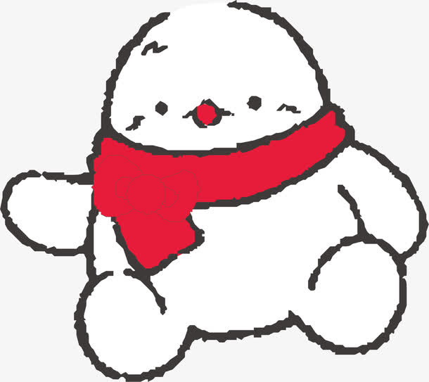 带围脖的小雪人免抠