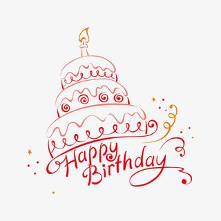 红色线条生日蛋糕设计素材免抠手绘/卡通卡通元素