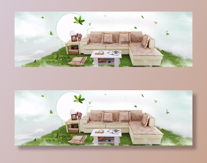 清新淘宝天猫家居设计banner背景图免抠