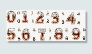 嵌入钻石阿拉伯数字矢量图免抠