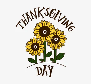 卡通简约感恩节艺术字装饰设计免抠