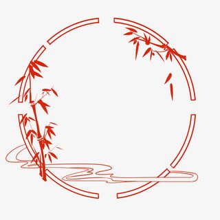 中国风手绘水墨风景山水徽派建筑53免抠