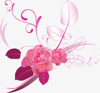 卡通花朵中国风手绘花朵免抠