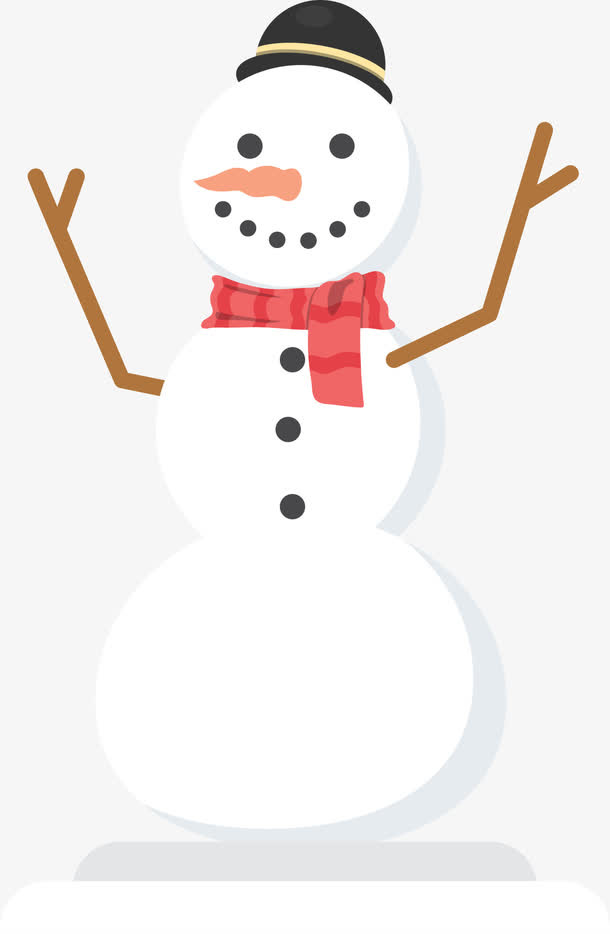 白色冬日卡通雪人免抠