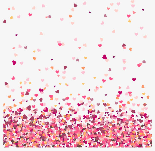 情人节爱心碎纸屑免抠漂浮几何图元素