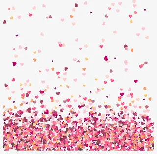 情人节爱心碎纸屑免抠漂浮几何图元素