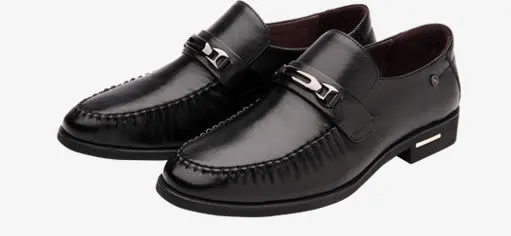 黑色简约春季男士皮鞋免抠