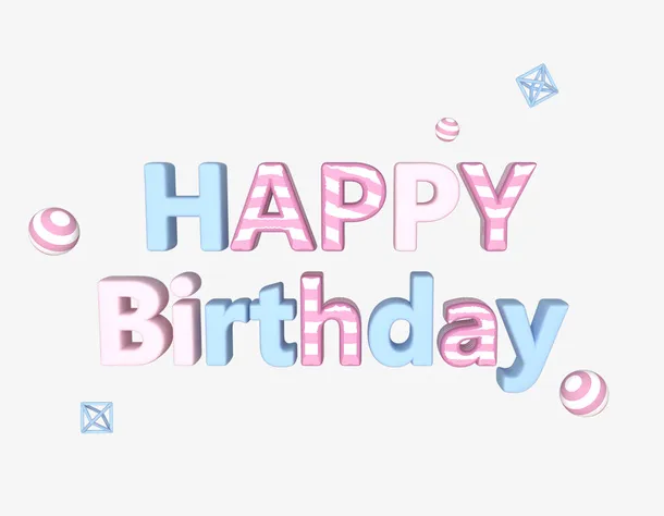 C4D快乐 Happy birthday免抠