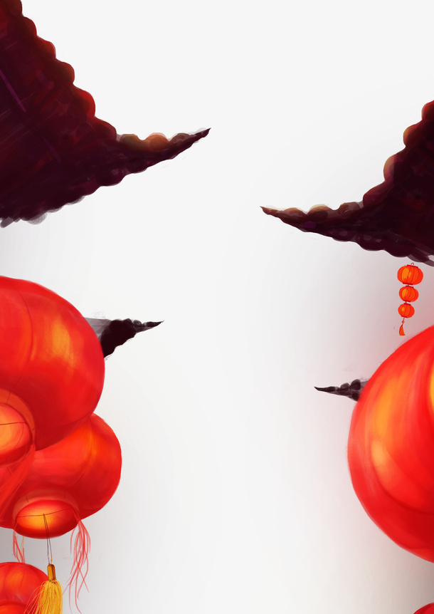 大红灯笼高高挂免抠